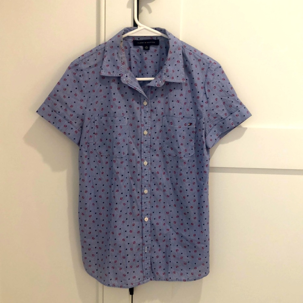 Women’s short sleeve button down marina ready!